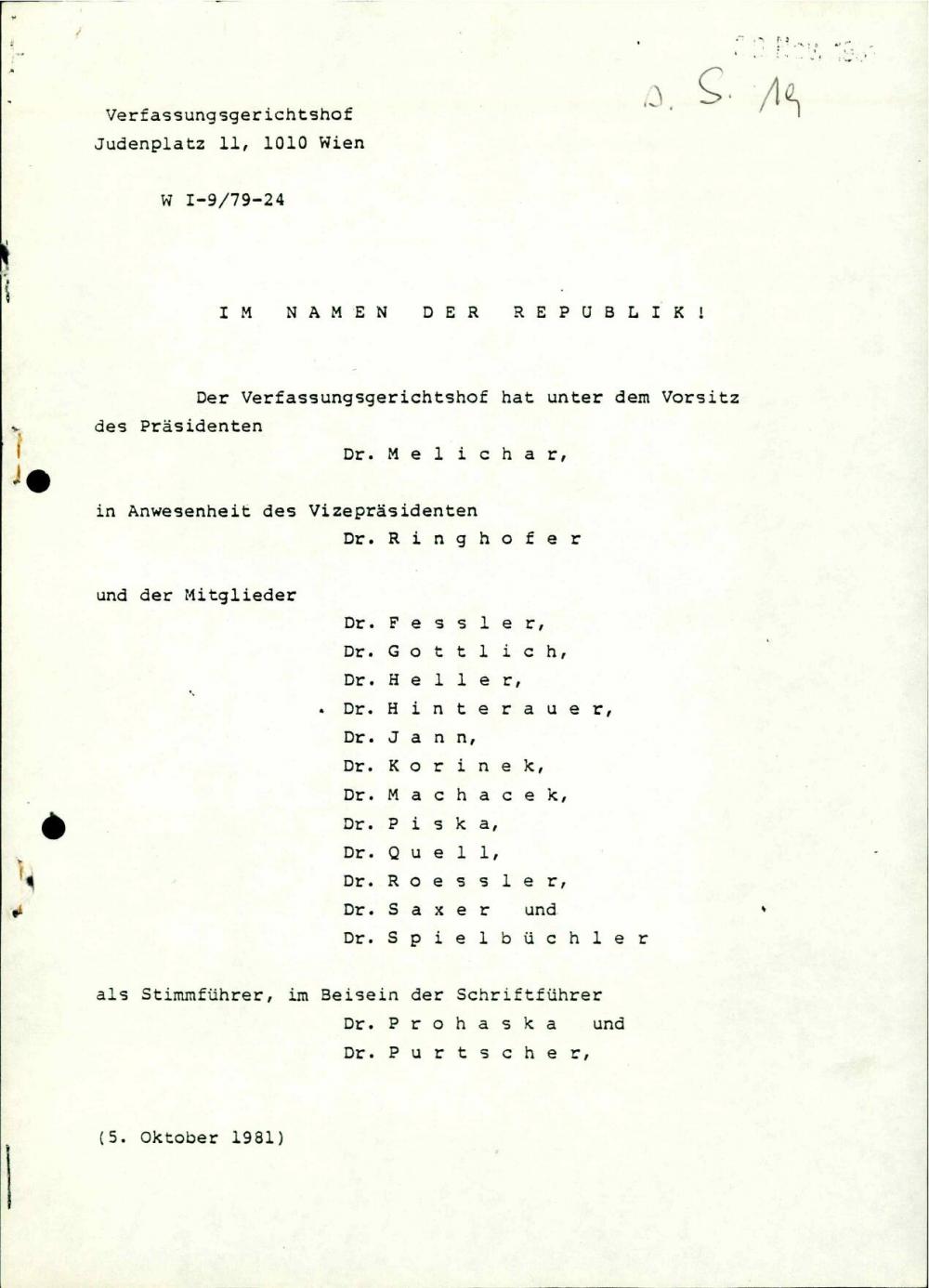 Odločba Ustavnega sodišča Avstrije - nosilna