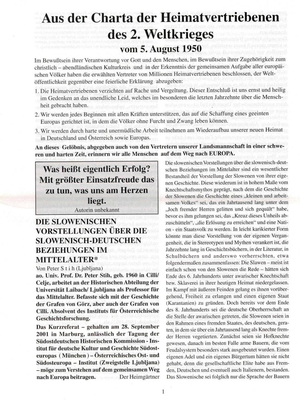 Die slowenischen Vorstellungen über die slowenisch-deutschen Beziehungen im Mittelalter