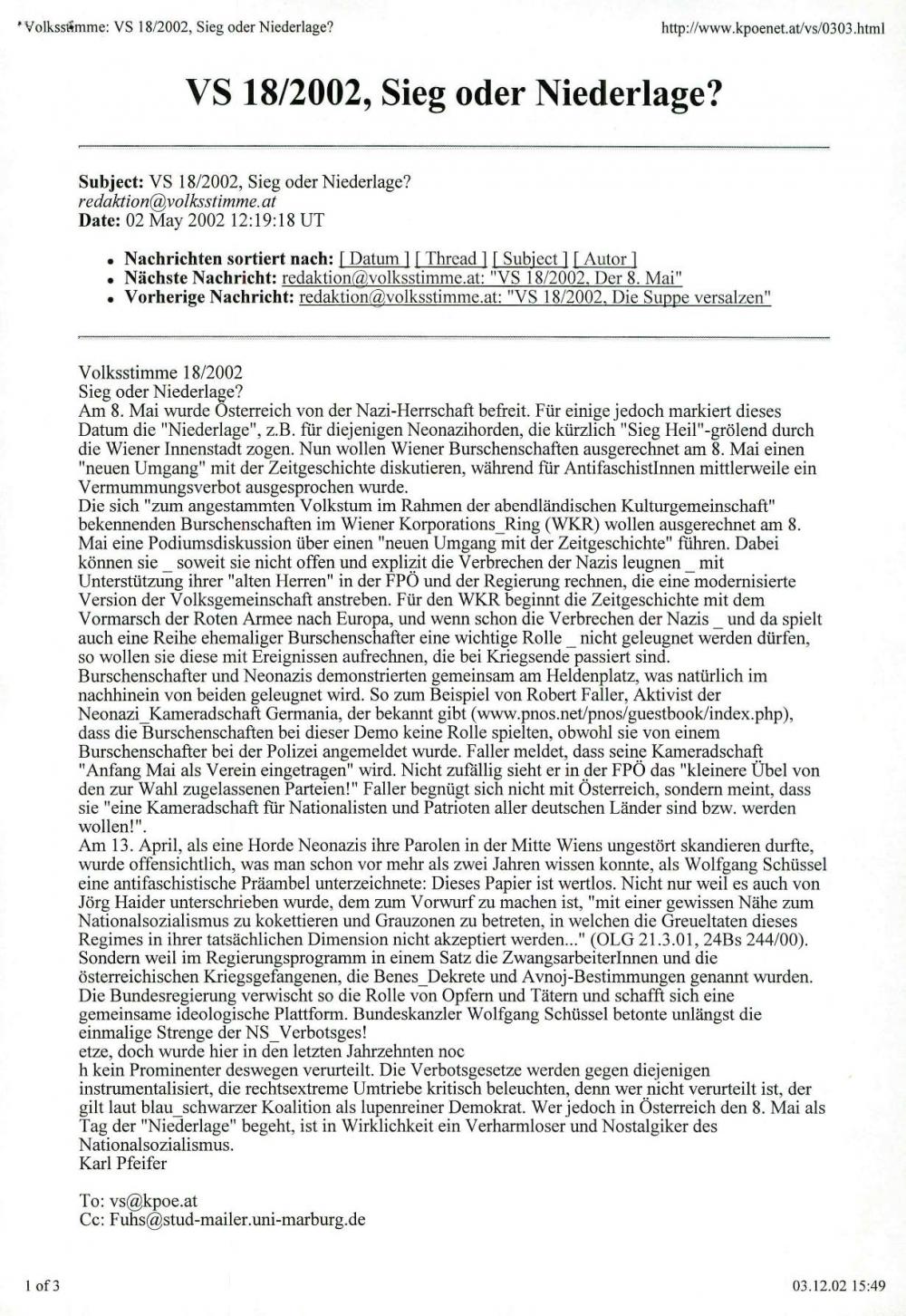 Sieg oder Niederlage?