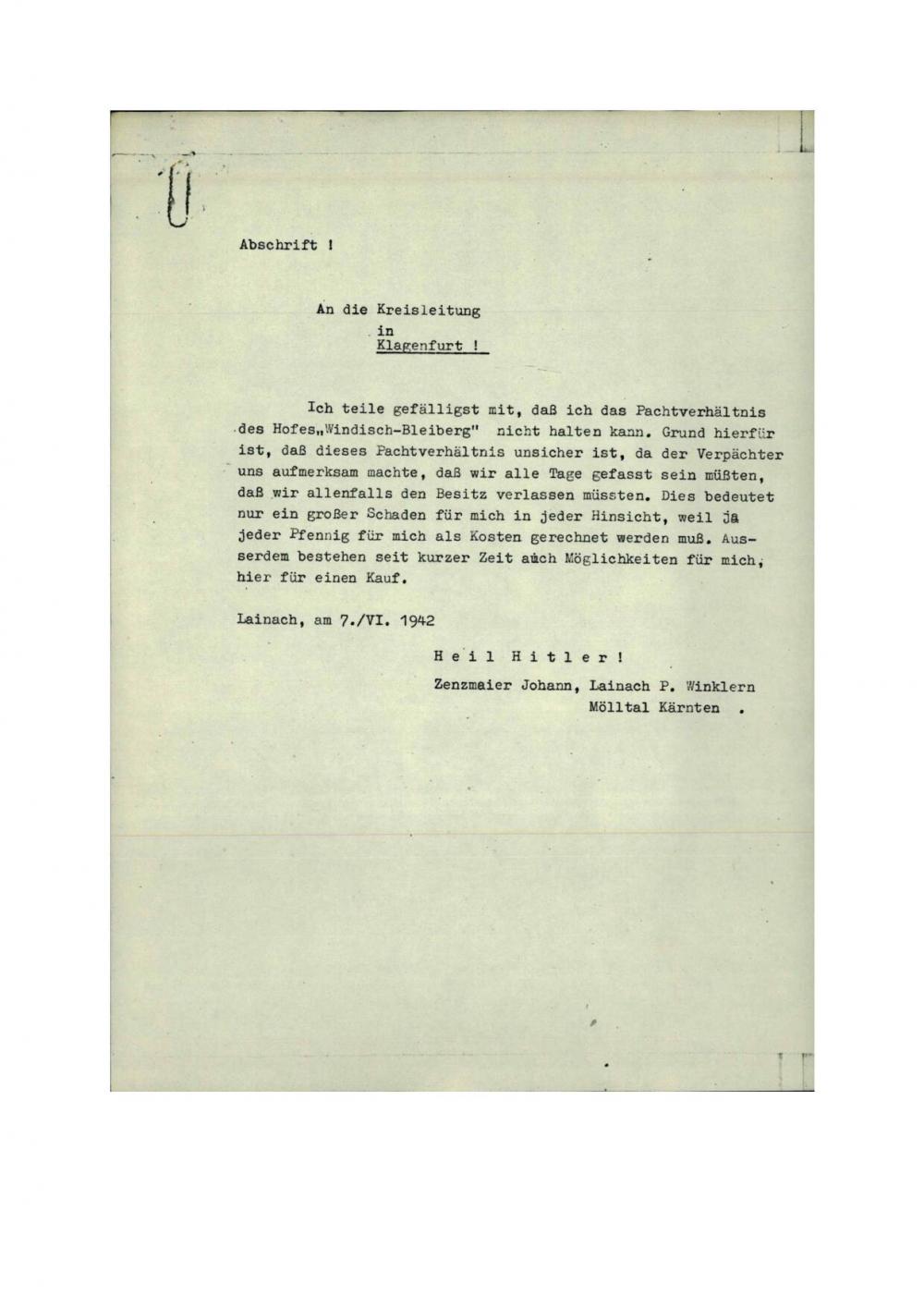 Pismo vodilnim v okrožju Celovec o nezmo... - nosilna