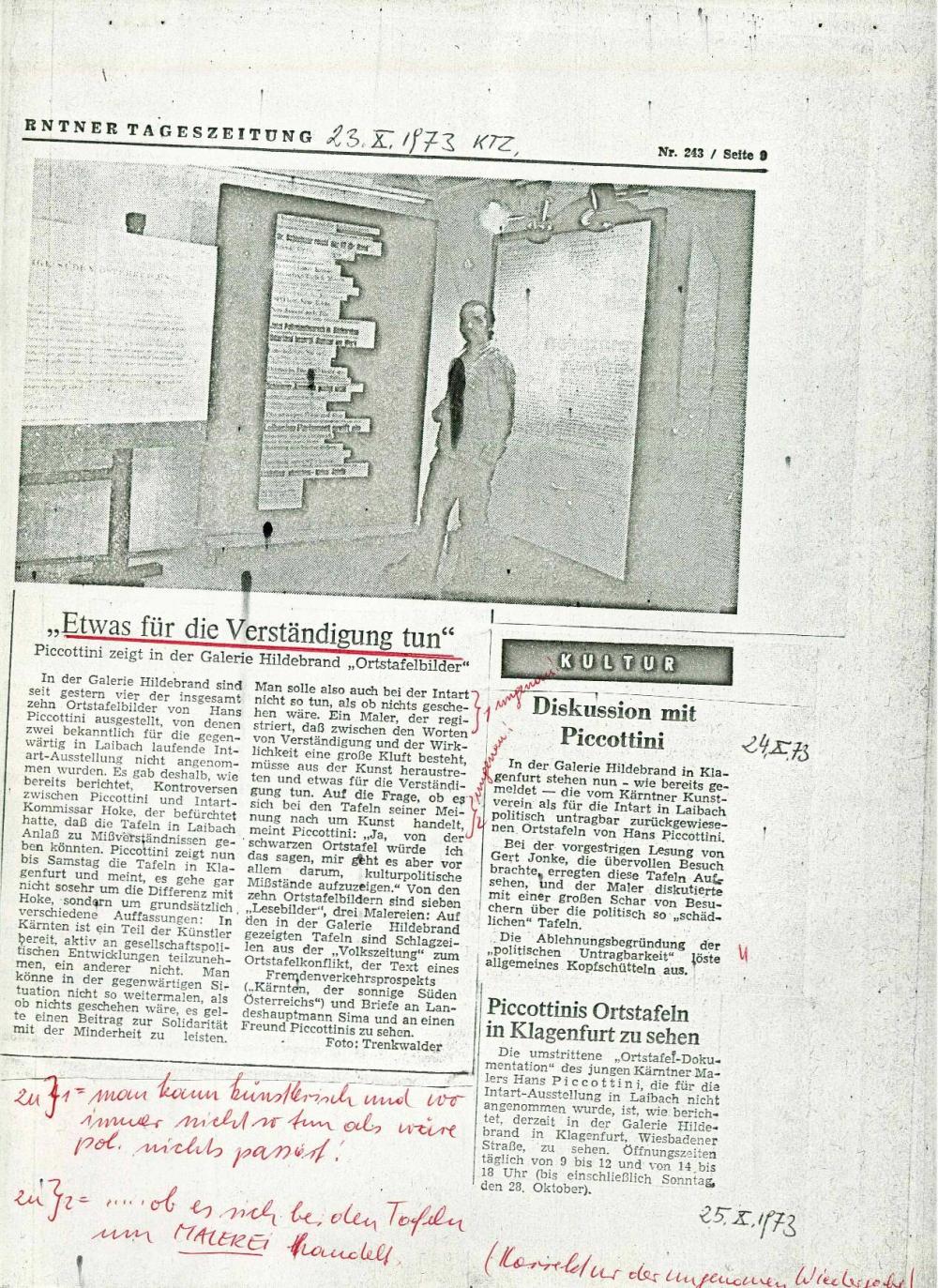Piccottinis Ortstafeln in Klagenfurt zu sehen