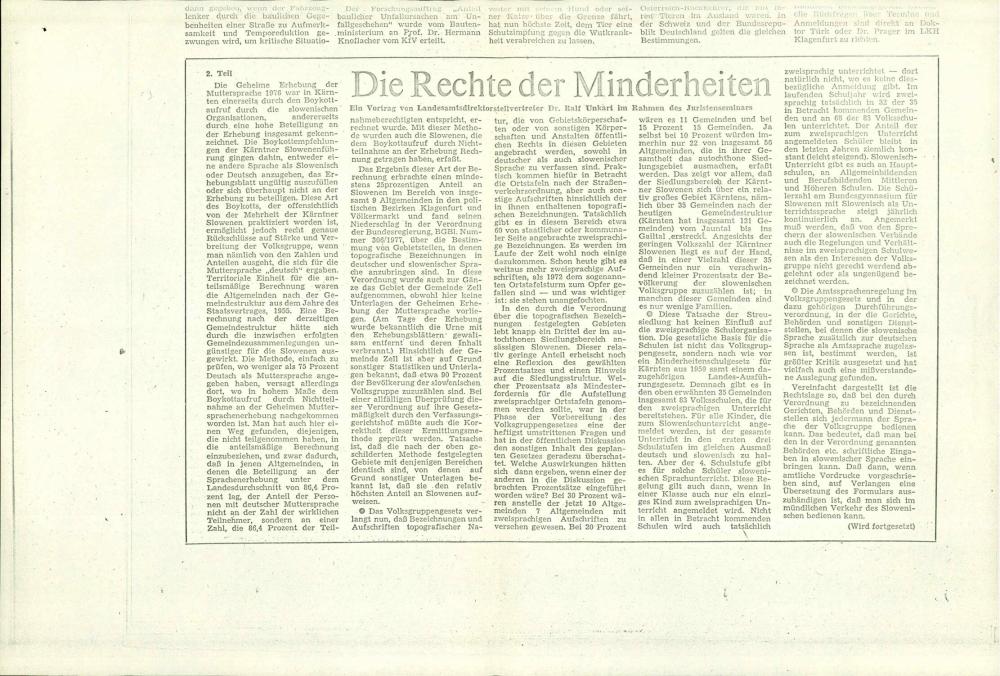 Die Rechte der Minderheiten, 2. Teil