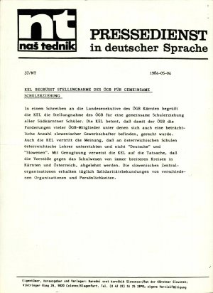 KEL begrüsst Stellungnahme des ÖGB für g...  - nosilna