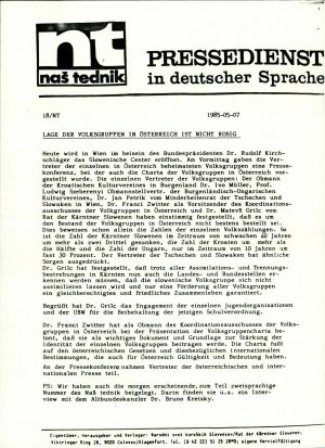 Lage der Volksgruppen in Österreich ist ...  - nosilna