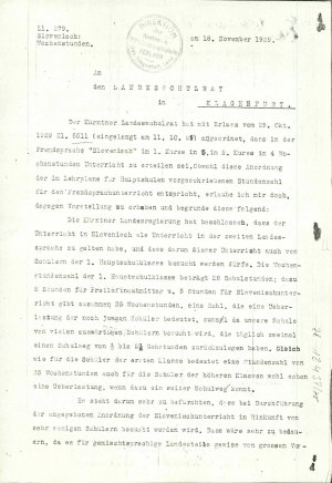 Dopis o pouku slovenskega jezika na avst...  - nosilna