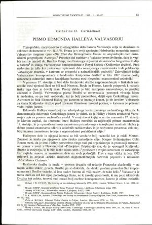 Pismo Edmonda Halleya Valvasorju  - nosilna