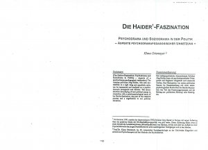 Die Haider-Faszination: Psychodrama und ...  - nosilna