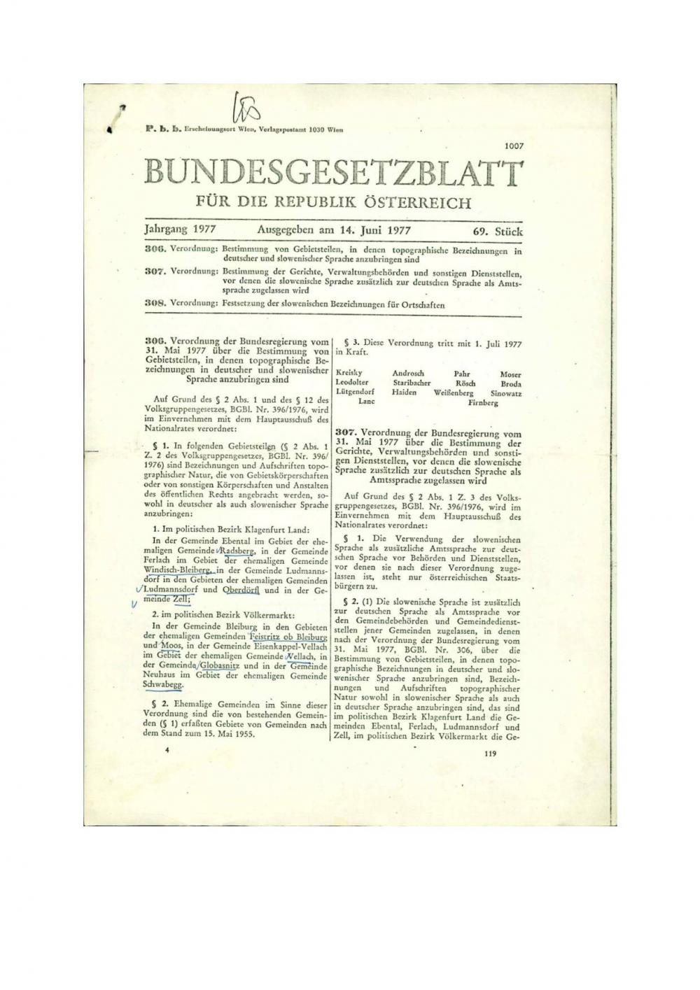Bundesgesetzblatt  für die Republik Österreich, 1977