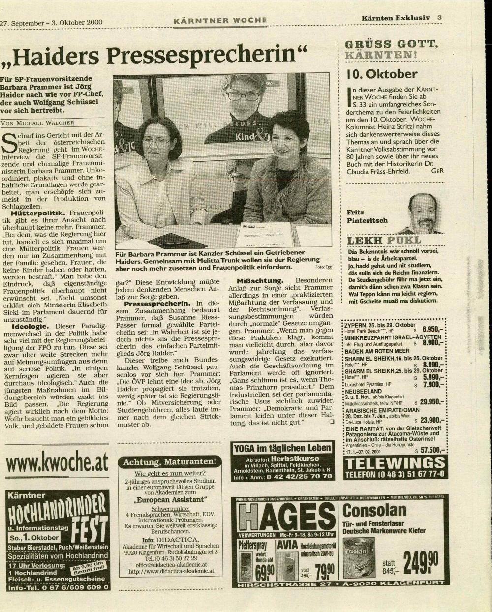 "Haiders Pressesprecherin"