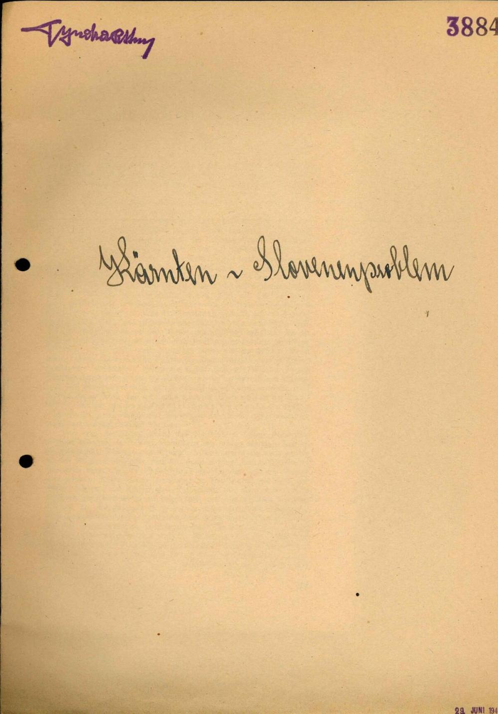 Zur Kärntner Slowenenfrage