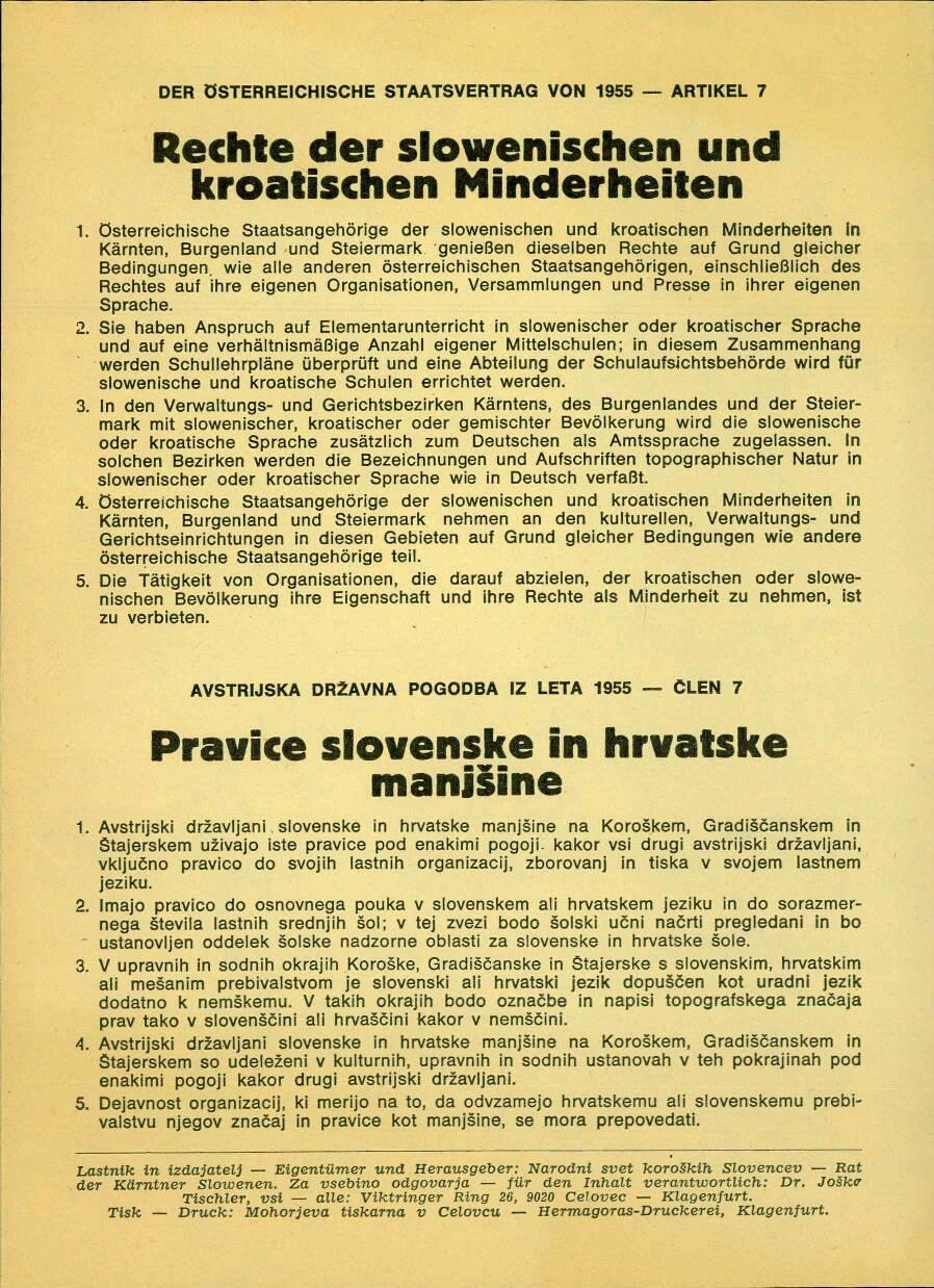 Rechte der slowenischen und kroatischen Minderheiten