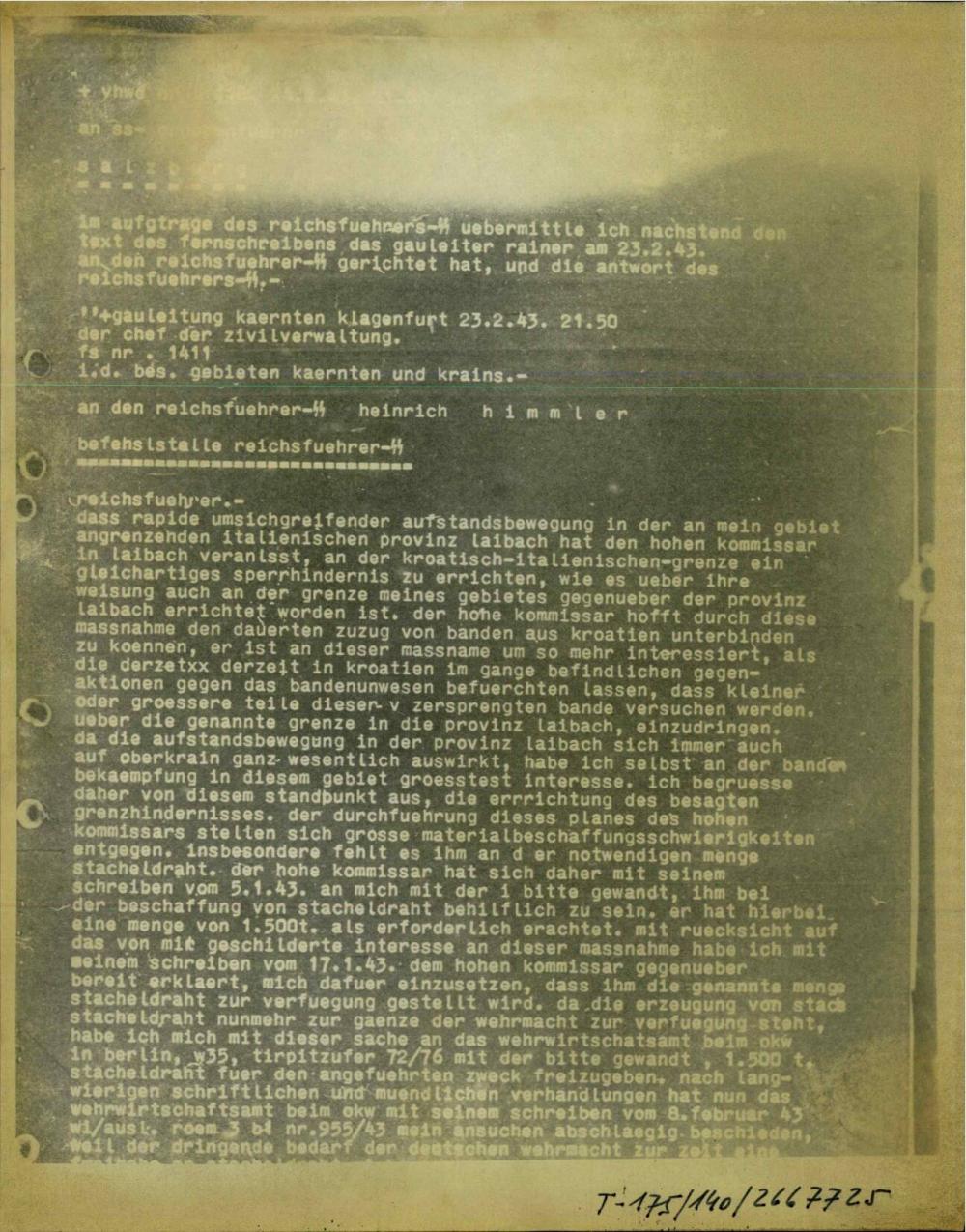 Dopis: poročilo o vojnem dogajanju na ob... - nosilna