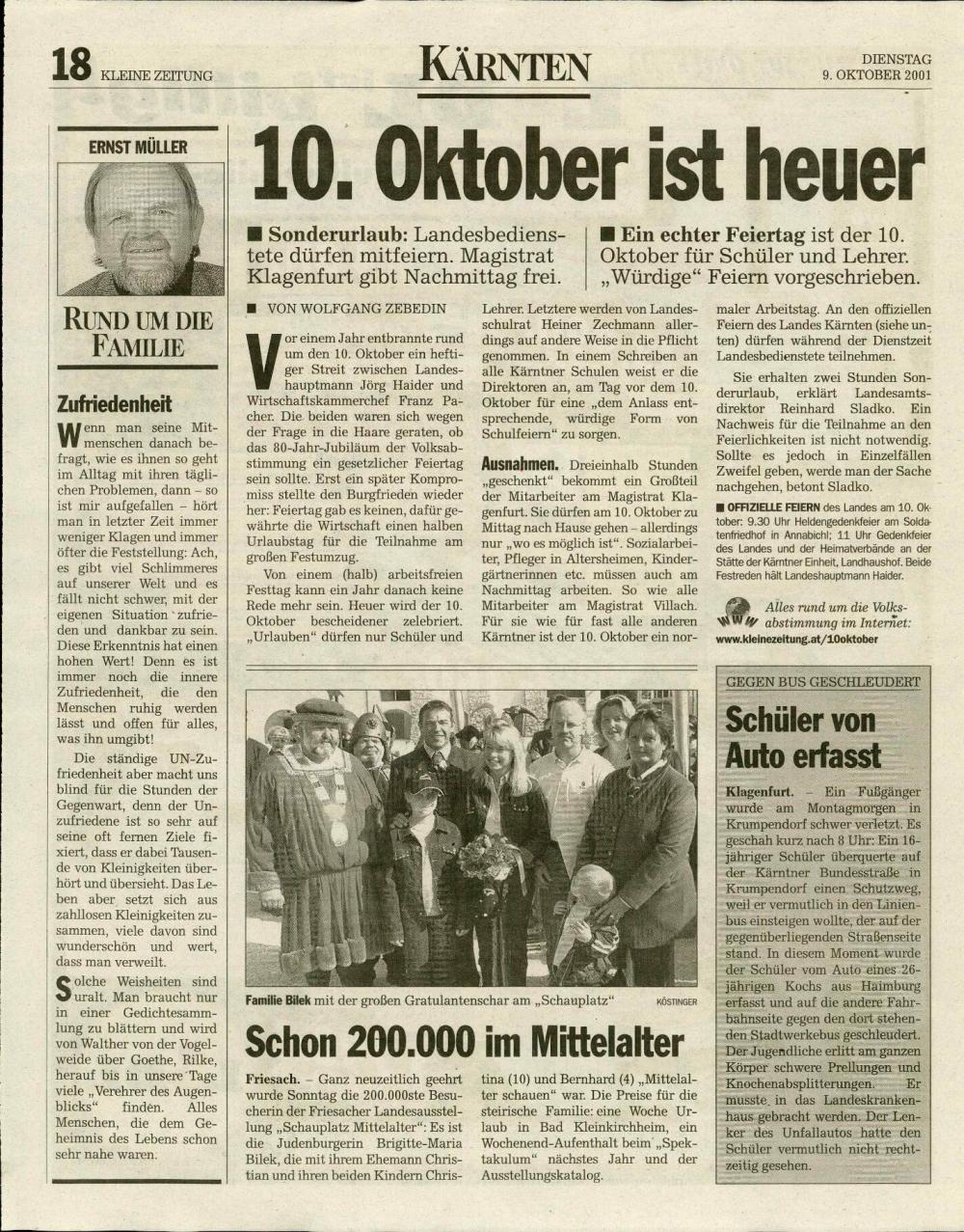 10. Oktober ist heuer feierlicher Arbeit... - nosilna