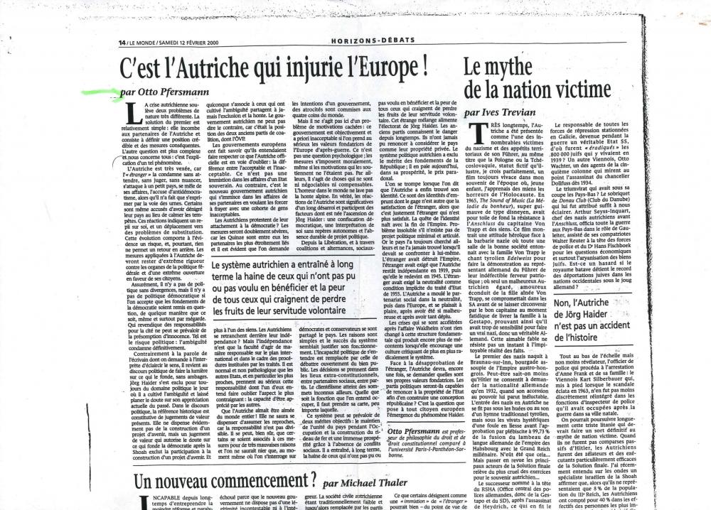 C'est I'Autriche qui injurie I'Europe!