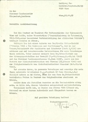 Pismo s prošnjo za uporabo gradiv iz arh...  - nosilna