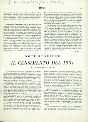 Note storiche: il censimento del 1951  - nosilna