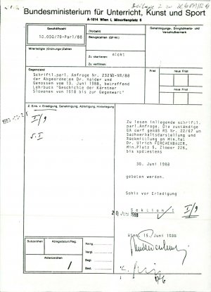 Prošnja v zvezi s publikacijo "Geschicht...  - nosilna