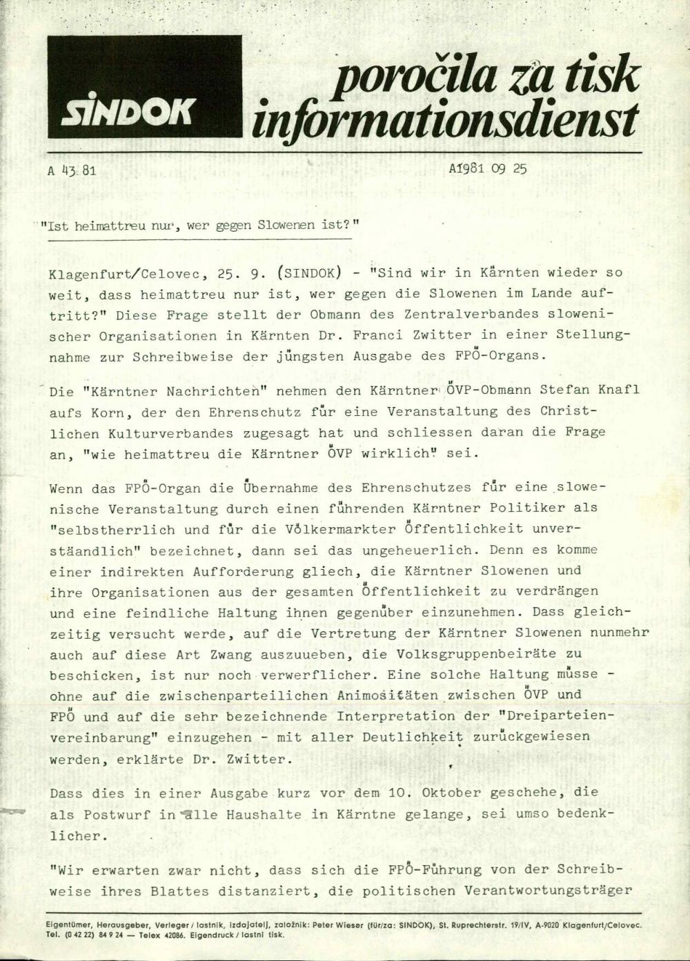 Ist heimattreu nur, wer gegen Slowenen i... - nosilna