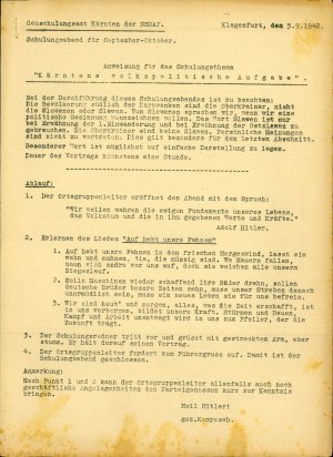 Anweisung für das Schulungsthema "Kärnte...  - nosilna