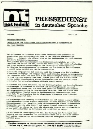 Kärntner Schulfrage: offener Brief der s...  - nosilna