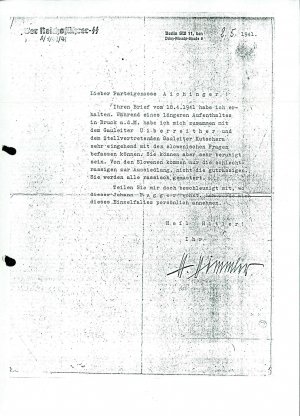 Odgovor na pismo o odnosu vojakov SS na ...  - nosilna