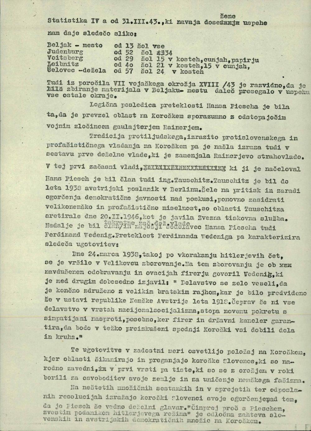 Pismo s statistiko in kritiko zbiranja in ohranjanja gradiva