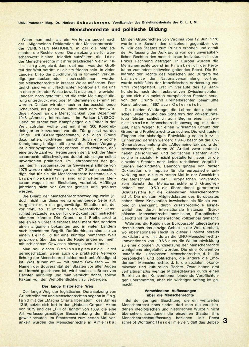 Menschenrechte und politische Bildung