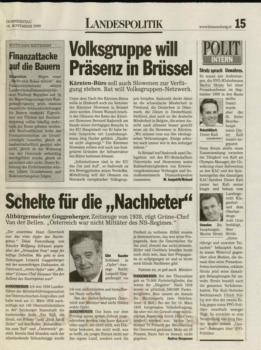 Volksgruppe will Präsenz in Brüssel