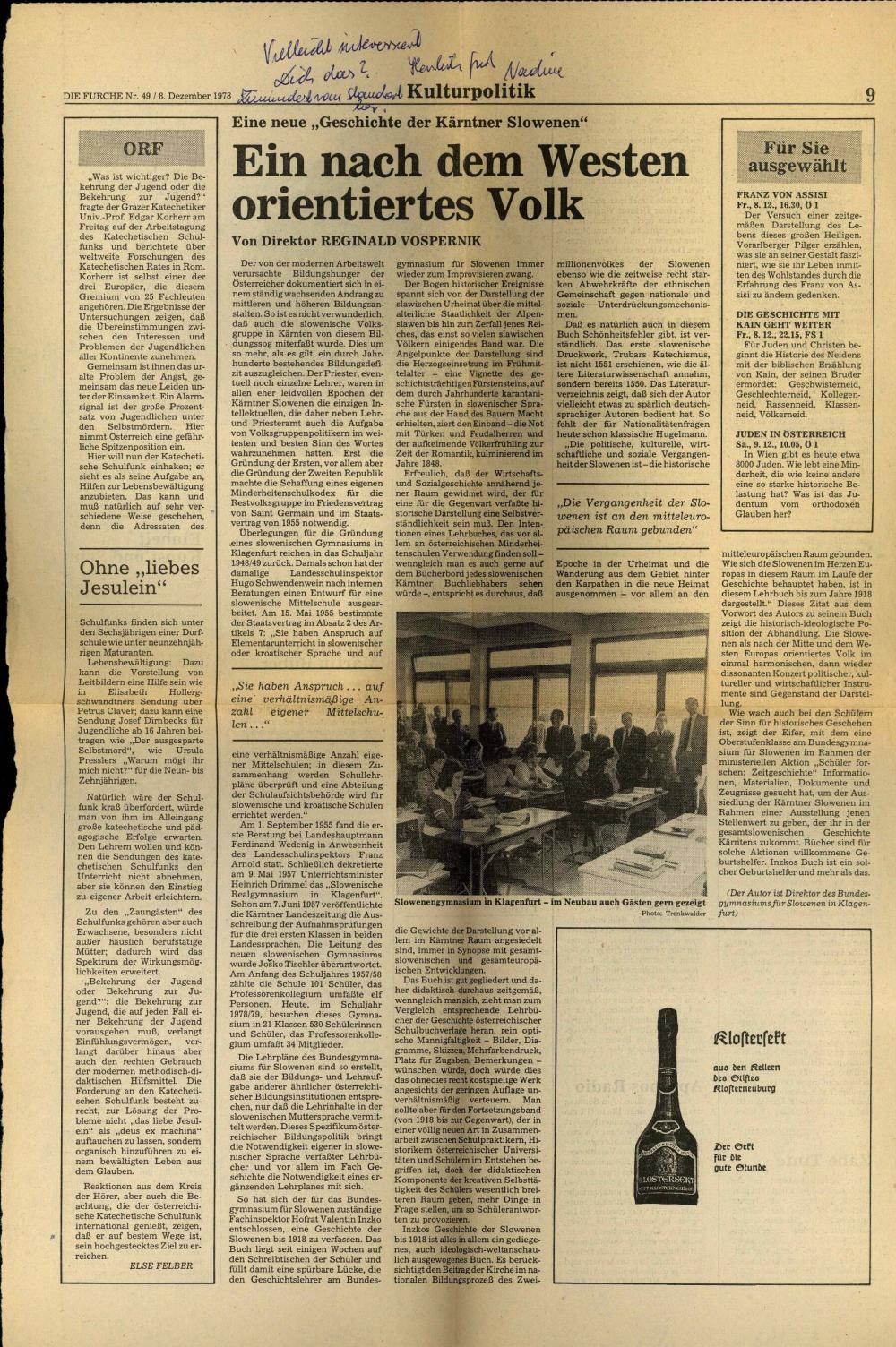 Ein nach dem Westen orientiertes Volk