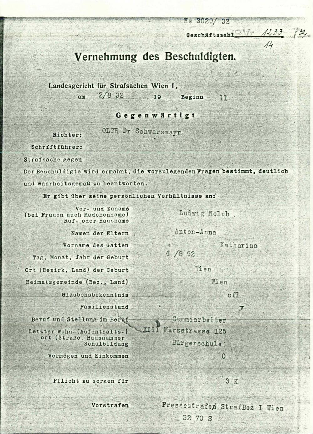 Vernehmung des Beschuldigten