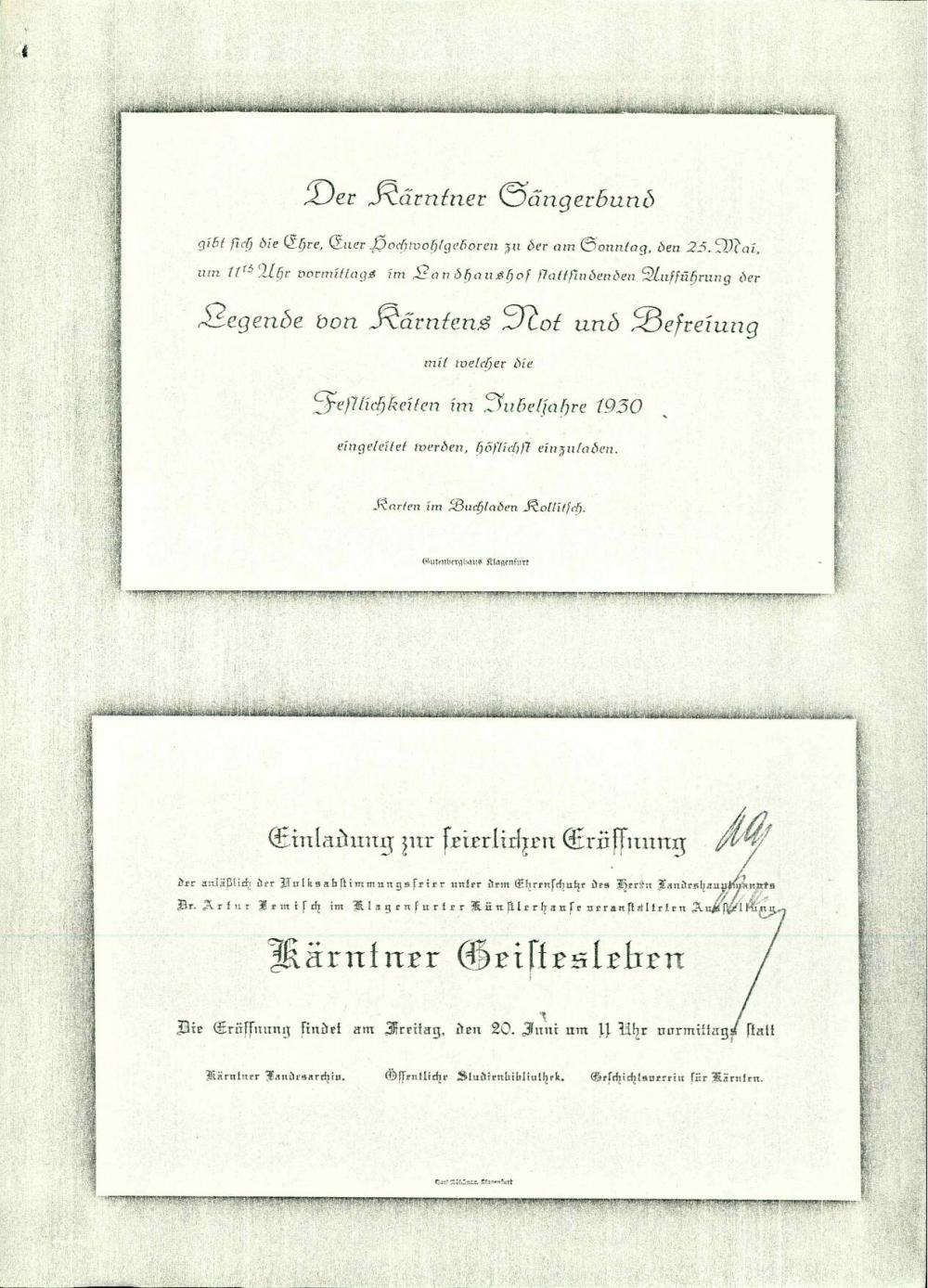 Legende von Kärntens Not und Befreiung mit welcher die Festlichkeiten im Jubeljahre 1930