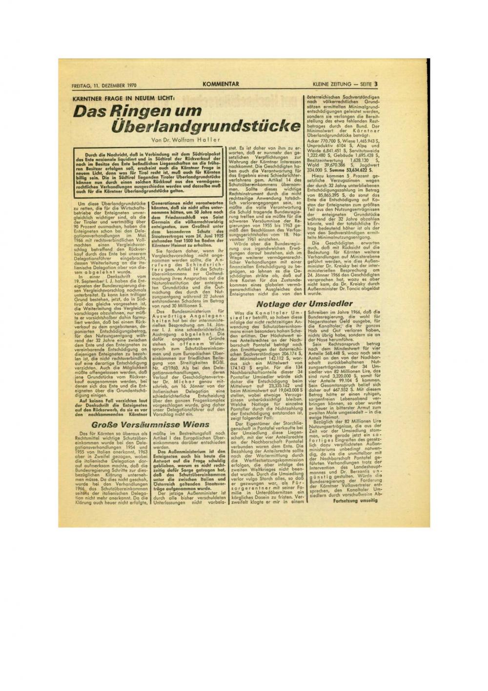 Das Ringen um Überlandgrundstücke