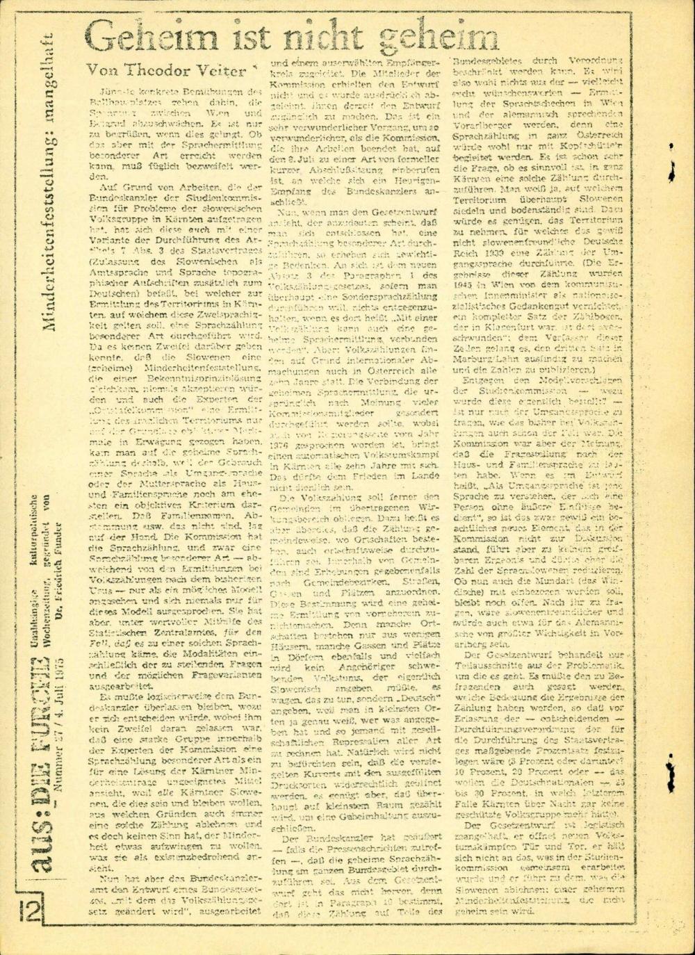 Geheim ist nicht geheim