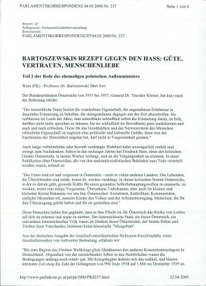 Bartoszewskis Rezept gegen den Hass: Güt...  - nosilna