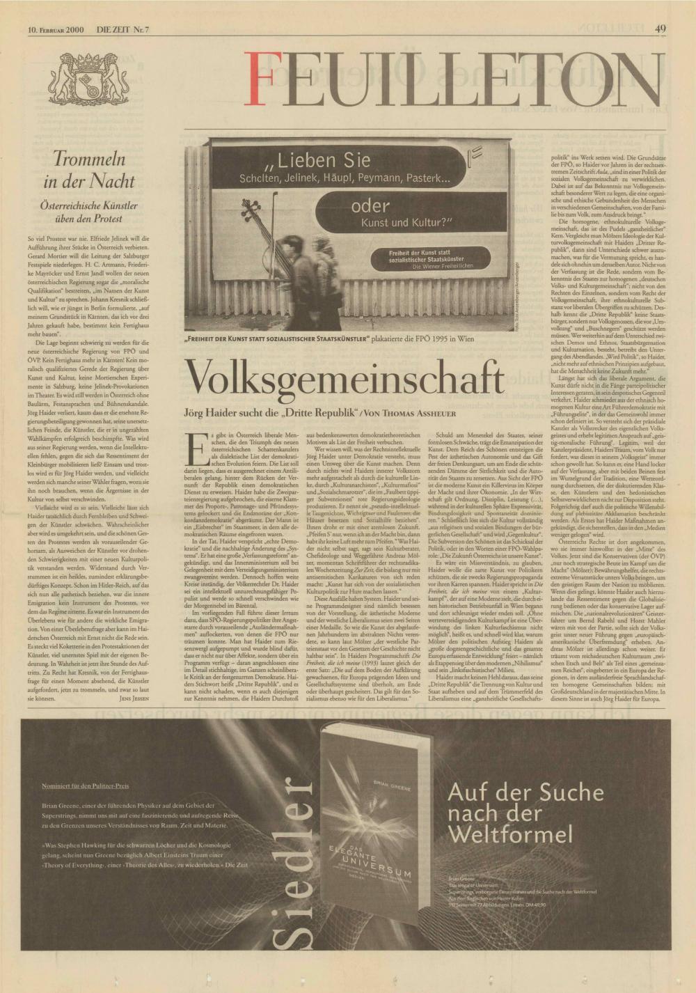 Volksgemeinschaft: Jörg Haider sucht die »Dritte Republik«