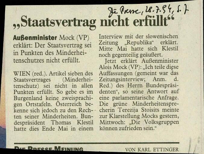 "Staatsvertrag nicht erfüllt"