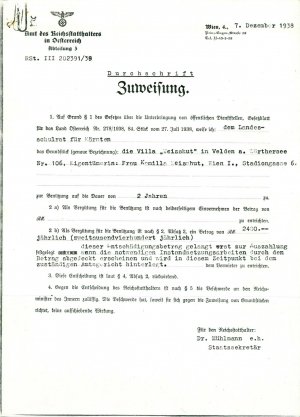 Dopis: Durchschrift: Zuweisung / Odločba...  - nosilna