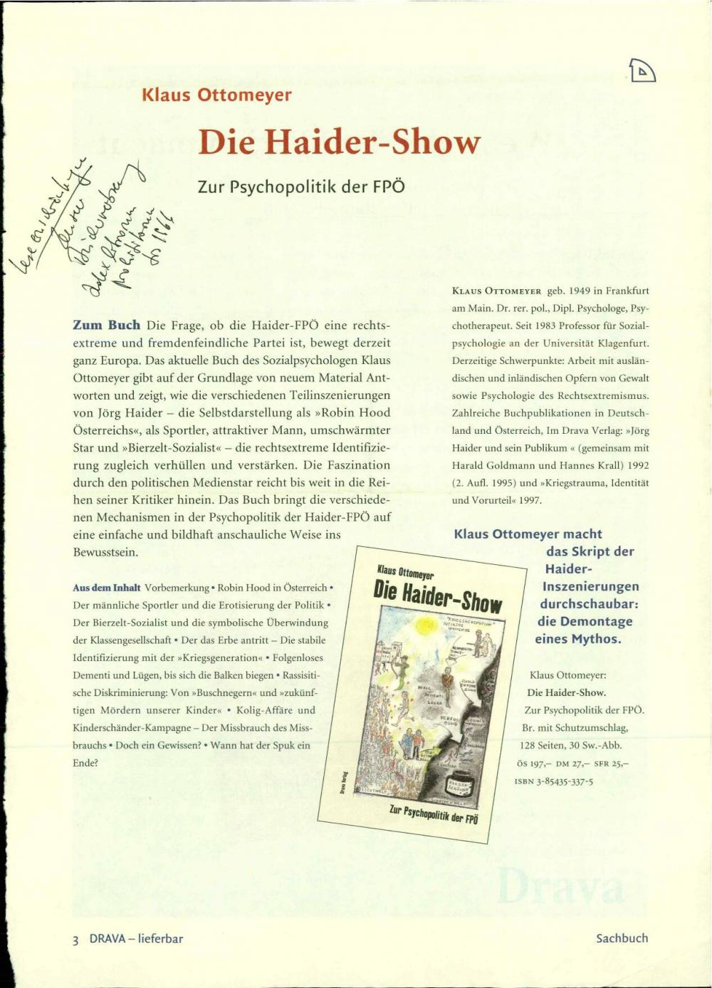 Die Haider-Show: Zur Psychopolitik der FPÖ