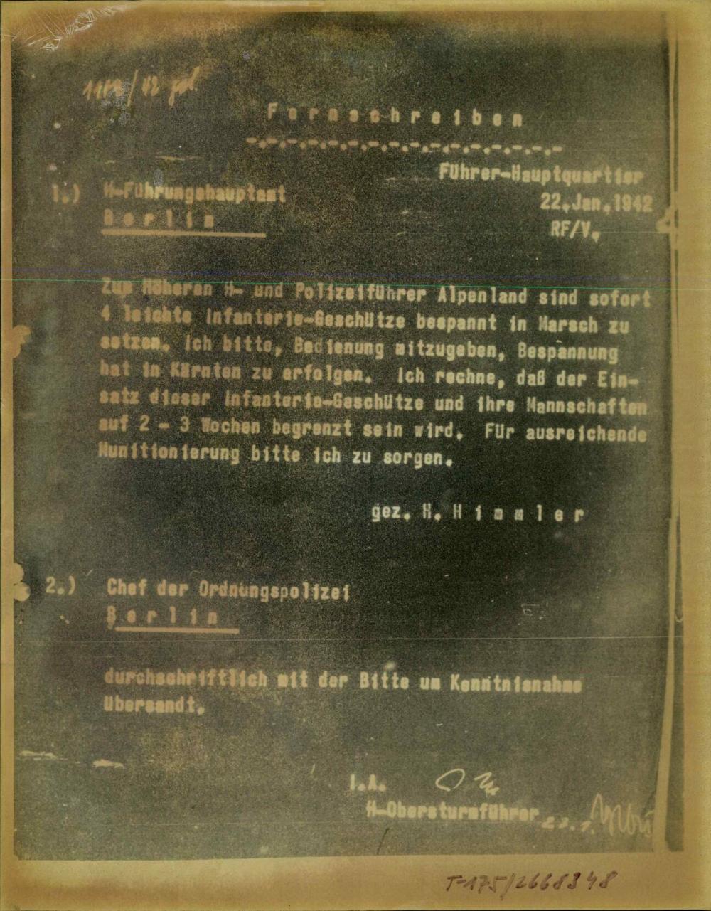 Dopis o dostavi in zalogi orožja - nosilna