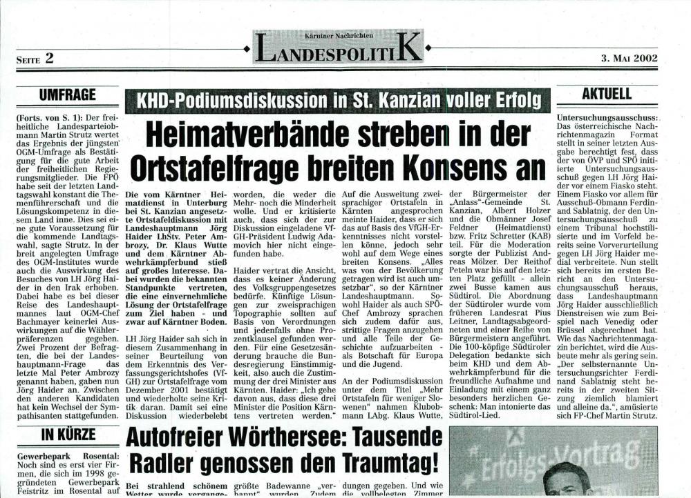 Heimatverbände streben in der Orlstafelf... - nosilna