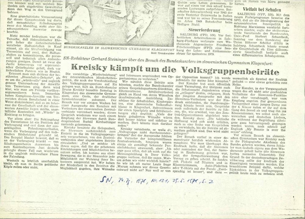 Kreisky  kämpft um die Volksgruppenbeiräte