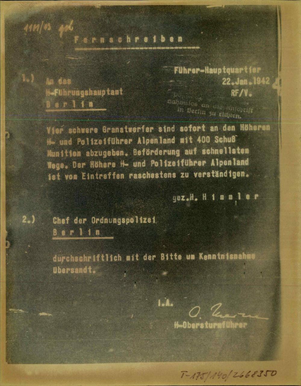 Dopis o dostavi orožja