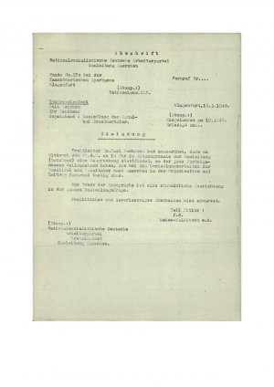 Dopis: Umsiedlung der Kanal- und Groedne...  - nosilna