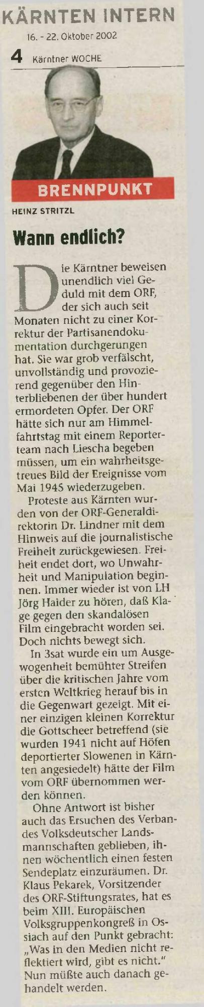 Wann endlich?