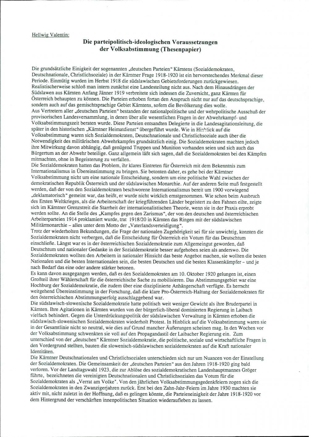 Die parteipolitisch-ideologischen Voraussetzungen der Volksabstimmung
