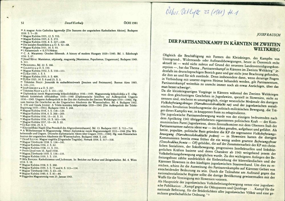 Der Partisanenkampf in Kärnten im zweiten Weltkrieg