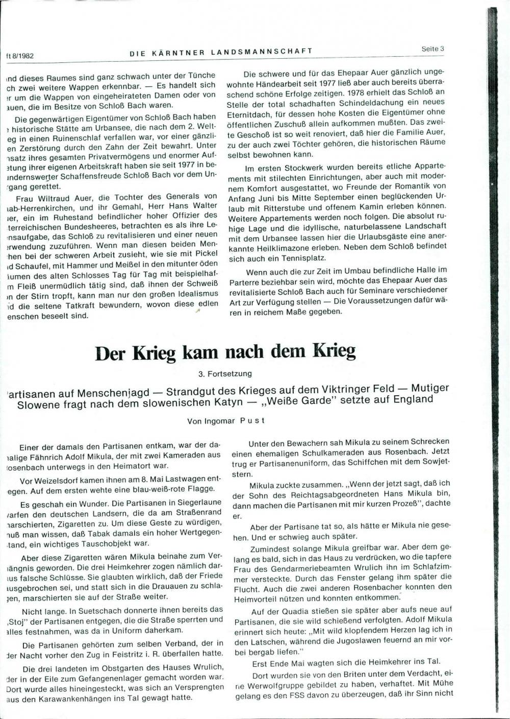 Der Krieg kam nach dem Krieg : 3. Fortsetzung