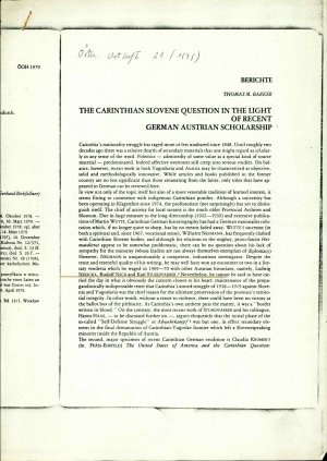 The Carinthian Slovene Question in the L...  - nosilna