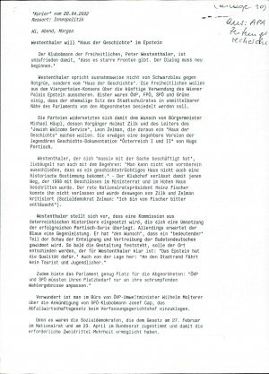 Westenthaler will "Haus der Geschichte" ...  - nosilna