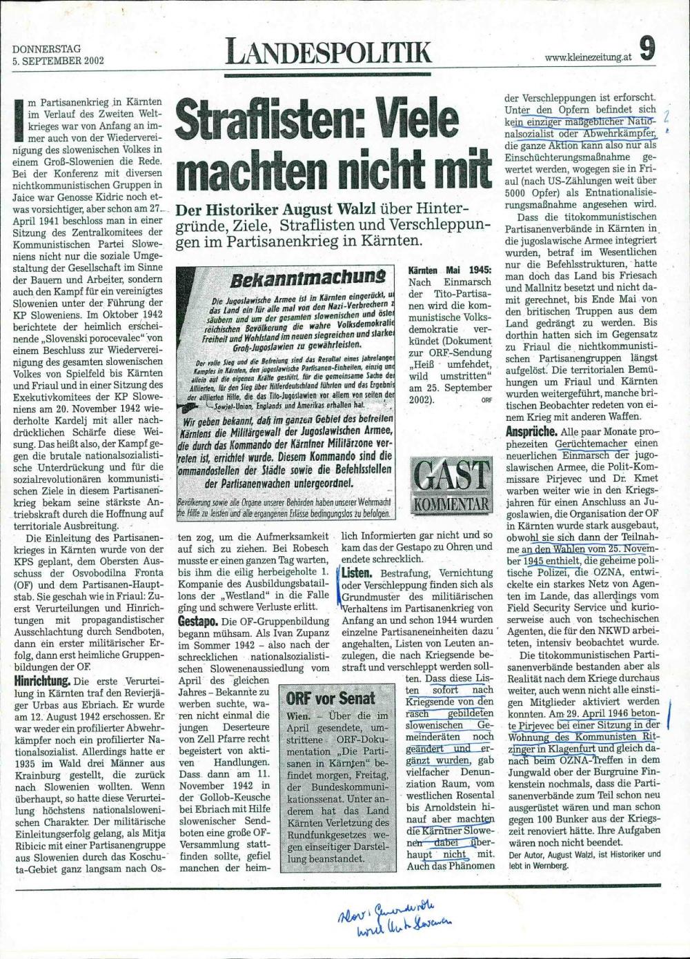 Straflisten: Viele machten nichtmit